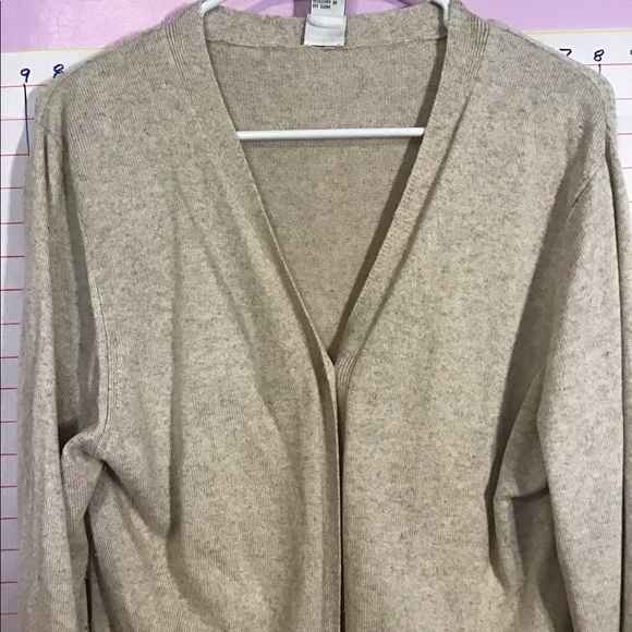 INC INTIMATES women’s 1 button sweater Lg, very Lt brown - Picture 3 of 6